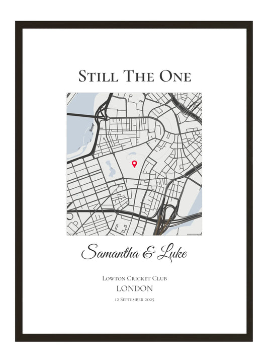 Still the One - Square - Personalised Anniversary Map Print