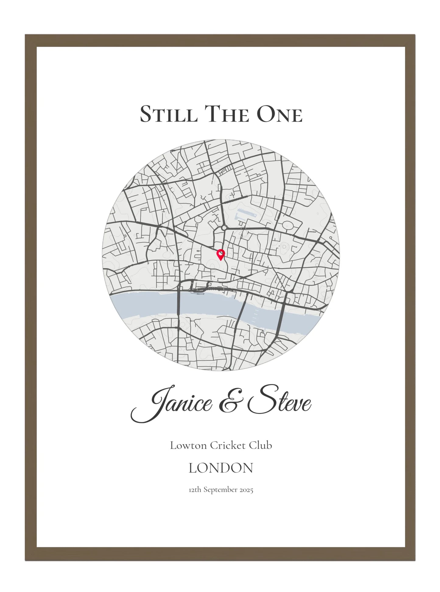 Still the One - Circle - Personalised Anniversary Map Print