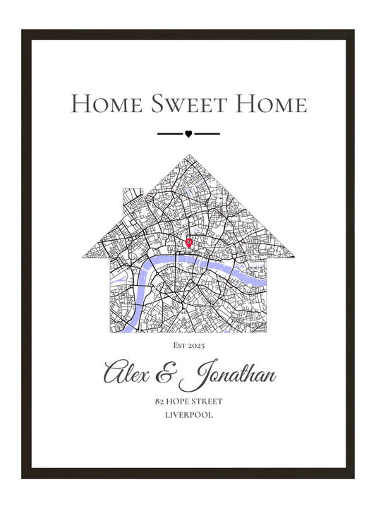 Home Sweet Home - Location Map Print