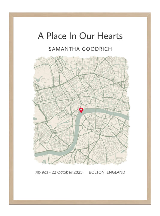 A place in our hearts - Baby Map Print