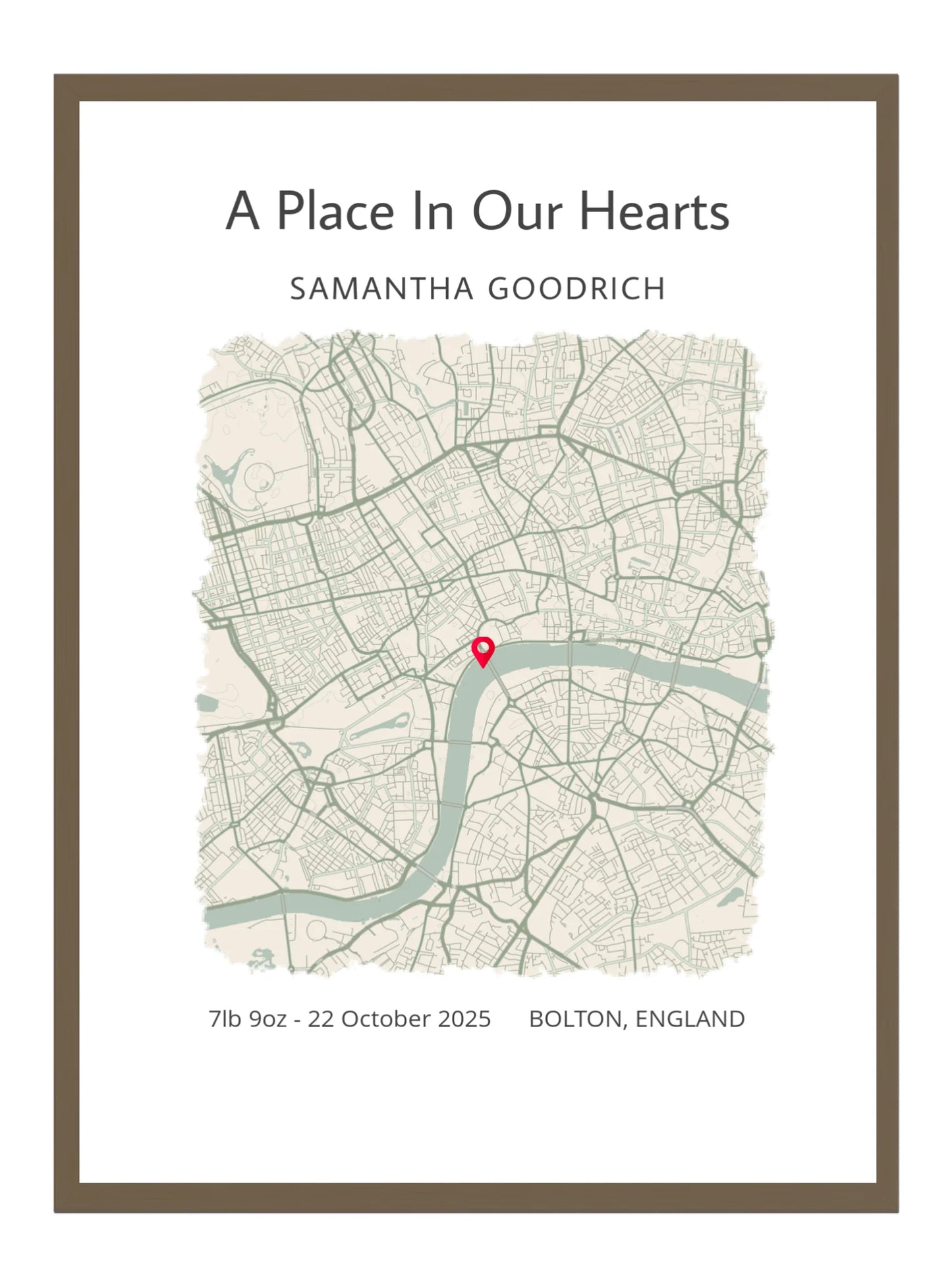A place in our hearts - Baby Map Print