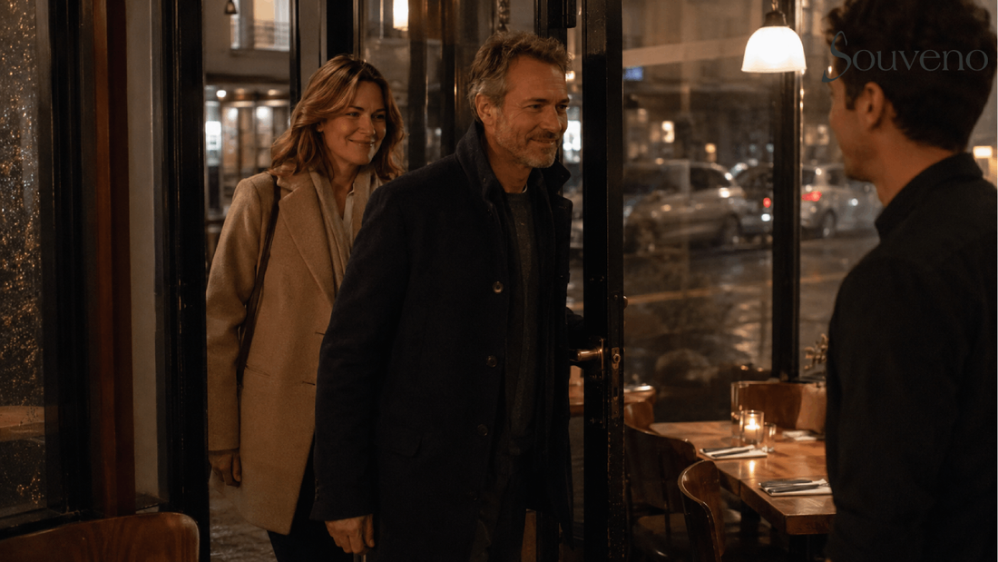 couple entering their favorite restaurant 