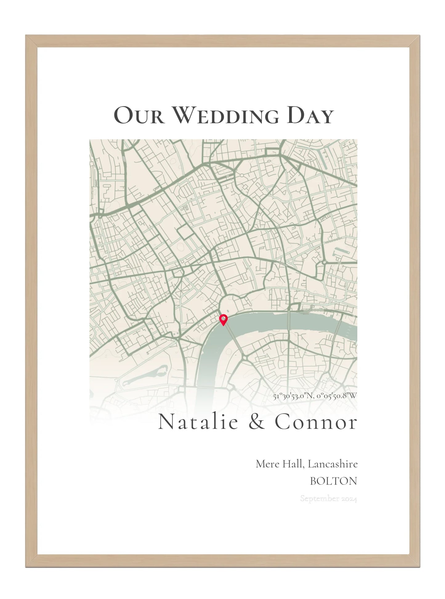 Our Wedding Day - Portrait Fade Wedding Map Print