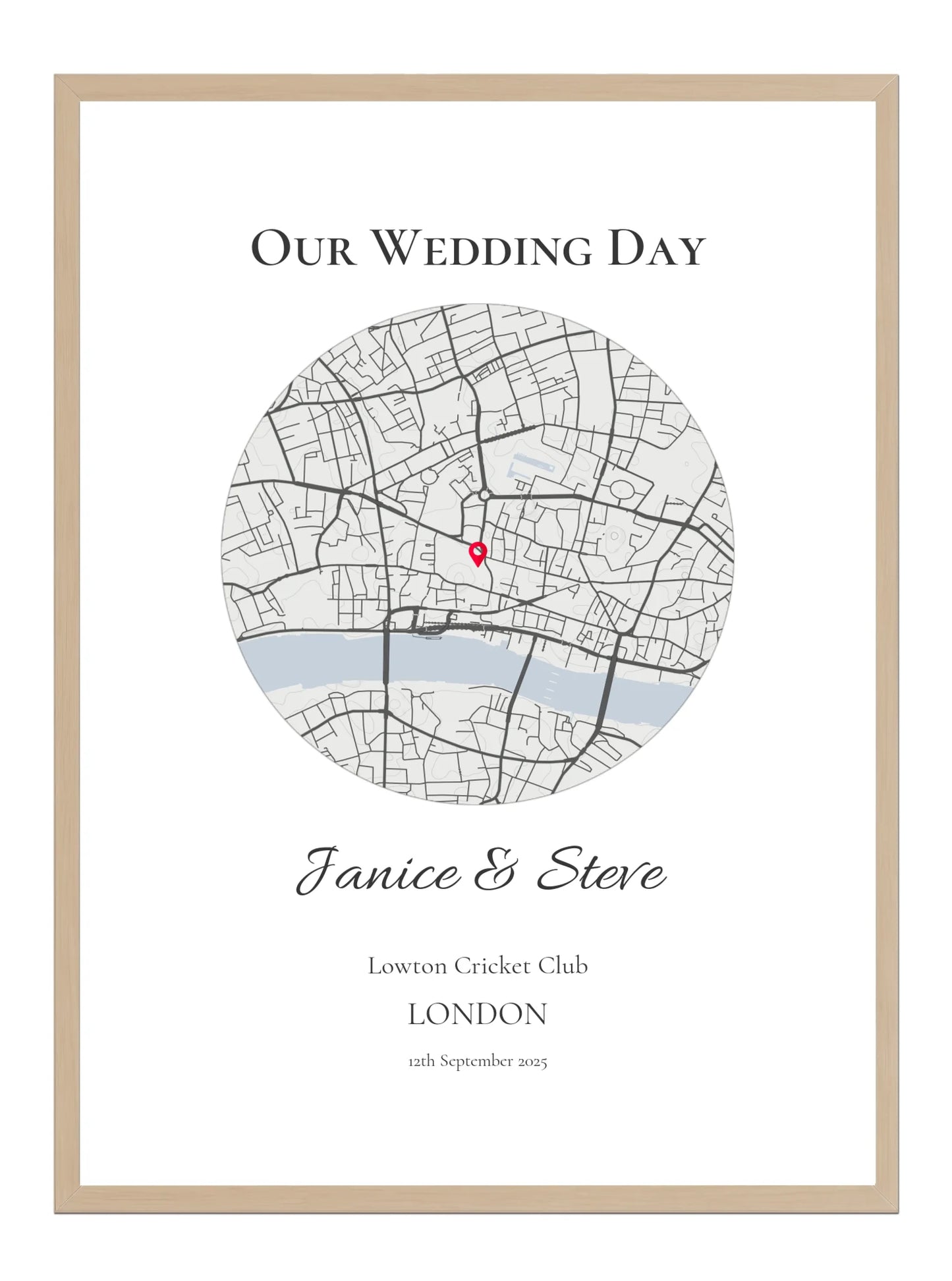 Our Wedding Day - Circle Wedding Map Print