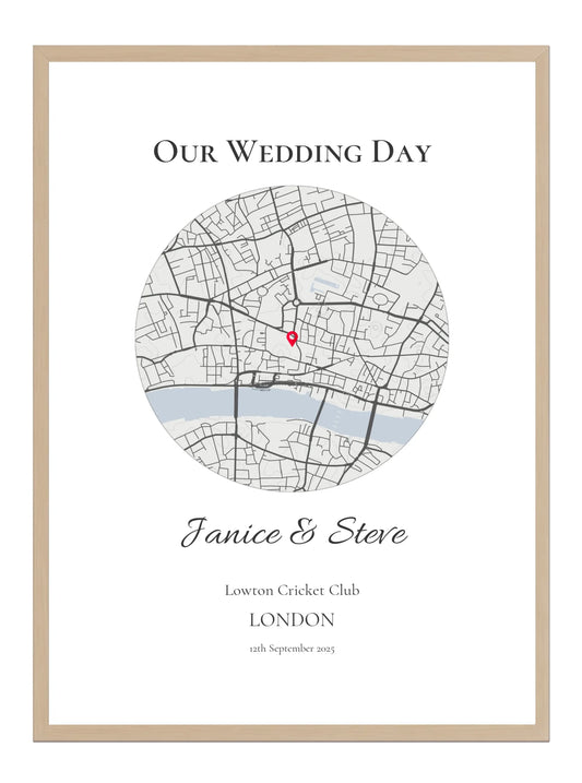 Our Wedding Day - Circle Wedding Map Print