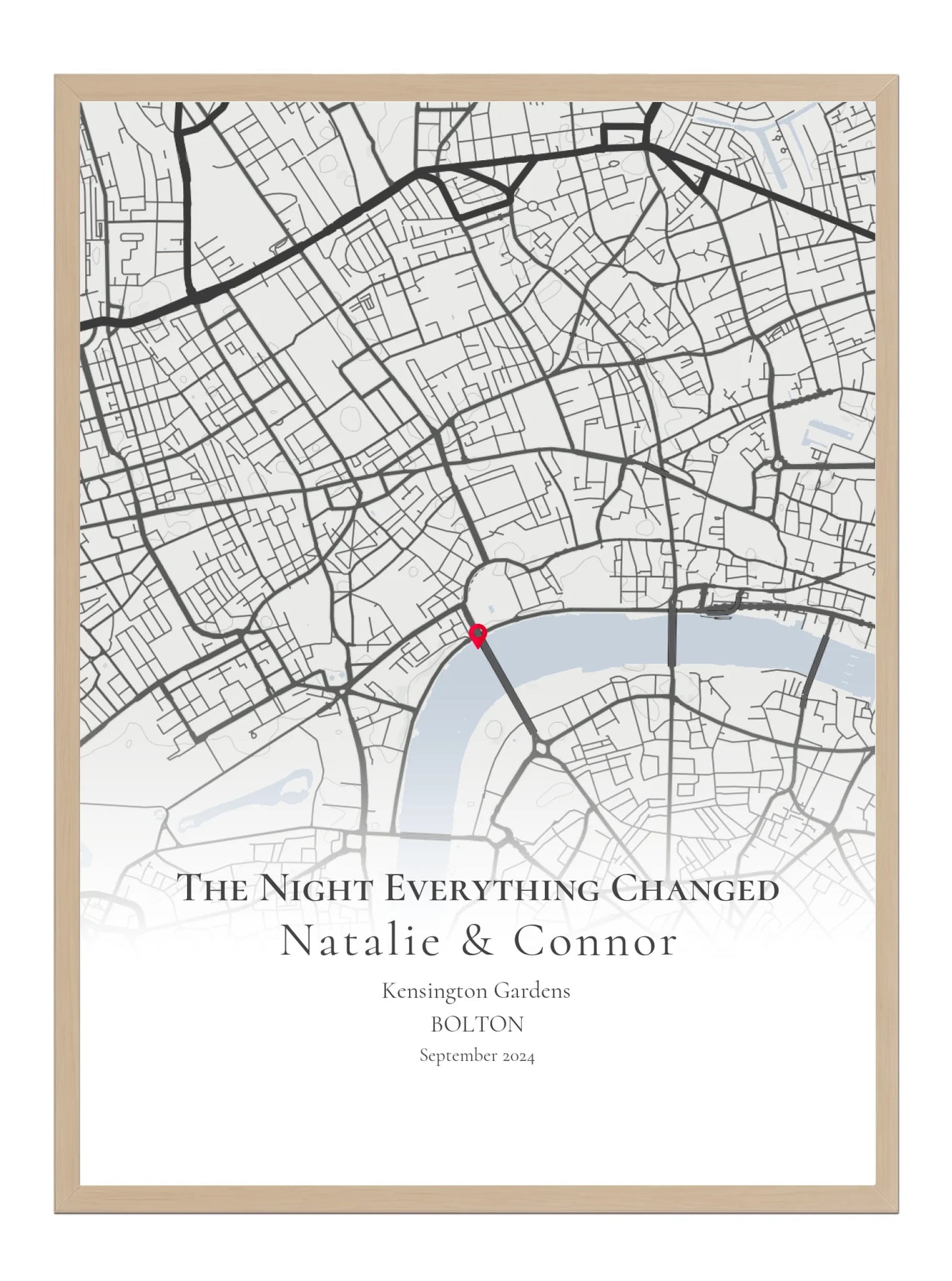 The Night Everything Changed - Portrait Fade - Personalised Anniversary Map Print