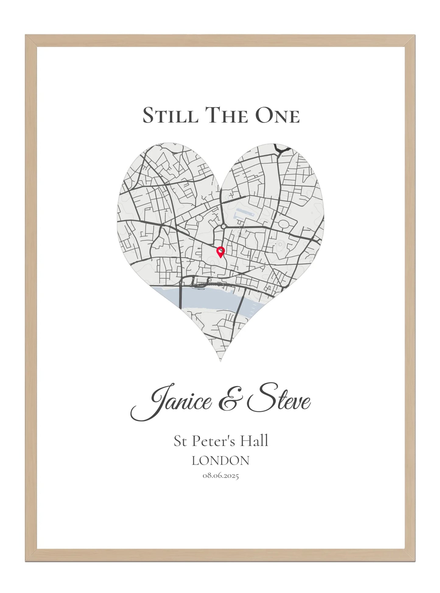 Still the One - Heart - Personalised Anniversary Map Print