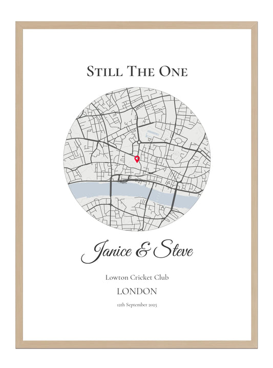 Still the One - Circle - Personalised Anniversary Map Print