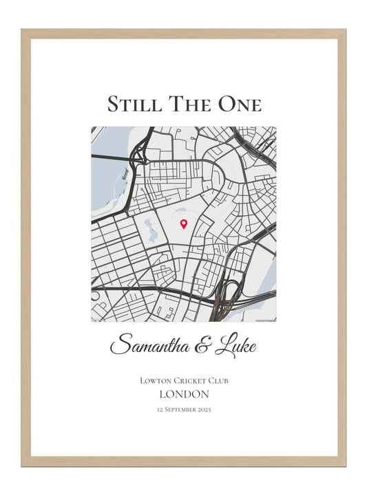 Still the One - Square - Personalised Anniversary Map Print