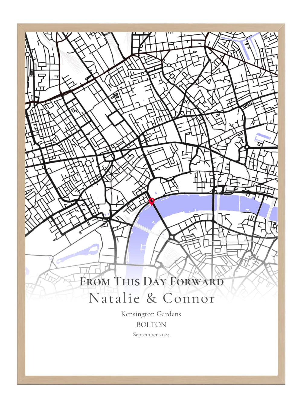 From This Day Forward - Portrait Fade - Personalised Anniversary Map Print