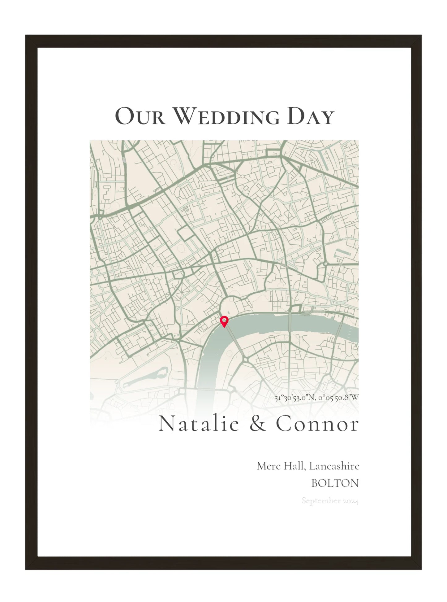Our Wedding Day - Portrait Fade Wedding Map Print