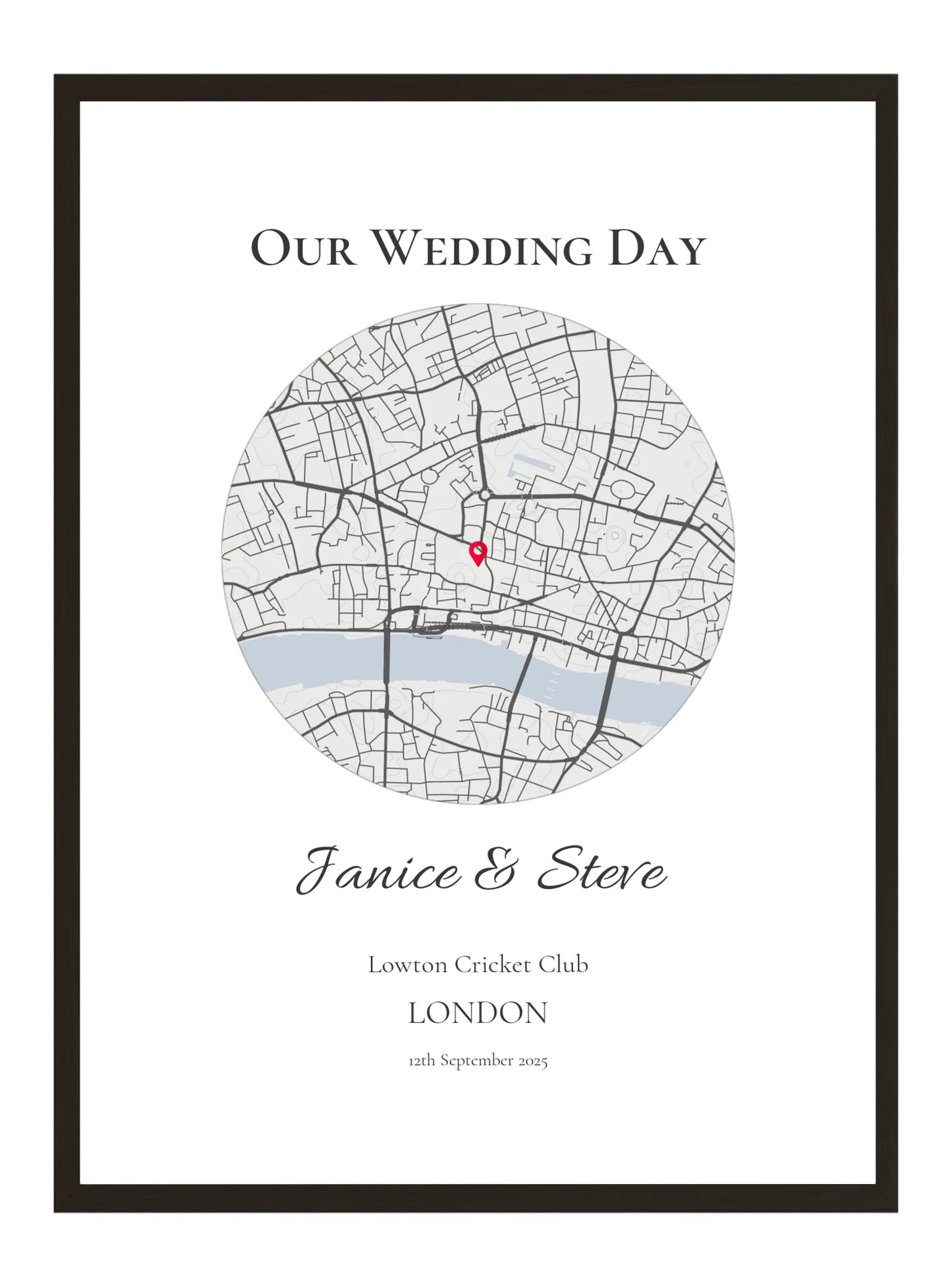 Our Wedding Day - Circle Wedding Map Print
