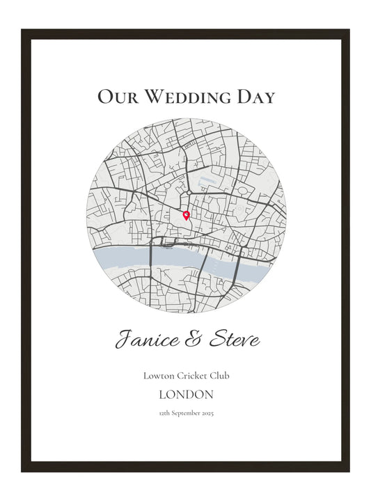 Our Wedding Day - Circle Wedding Map Print