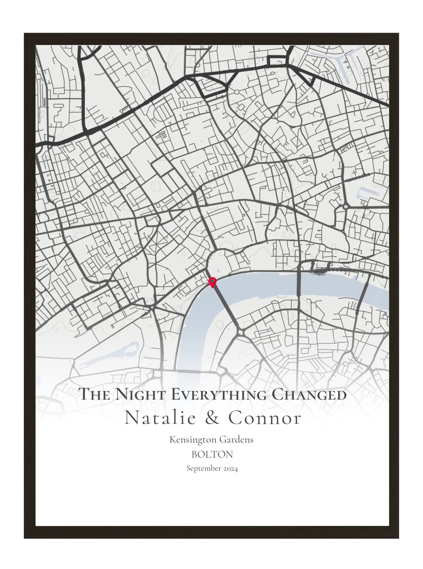 The Night Everything Changed - Portrait Fade - Personalised Anniversary Map Print