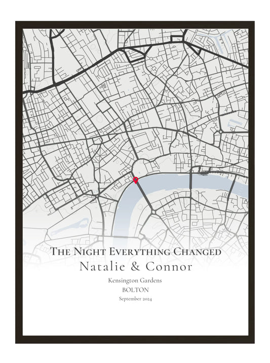 The Night Everything Changed - Portrait Fade - Personalised Anniversary Map Print