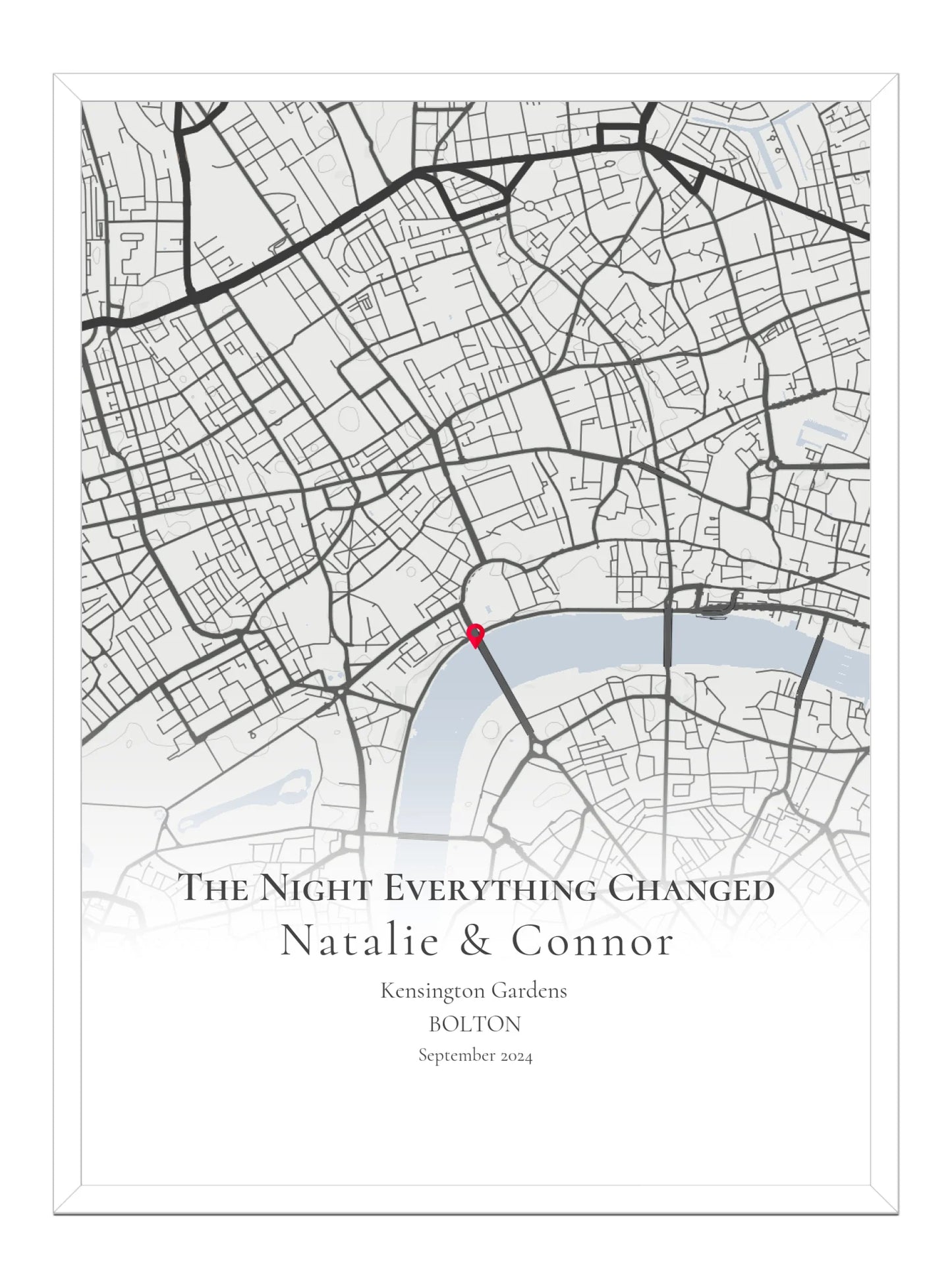 The Night Everything Changed - Portrait Fade - Personalised Anniversary Map Print