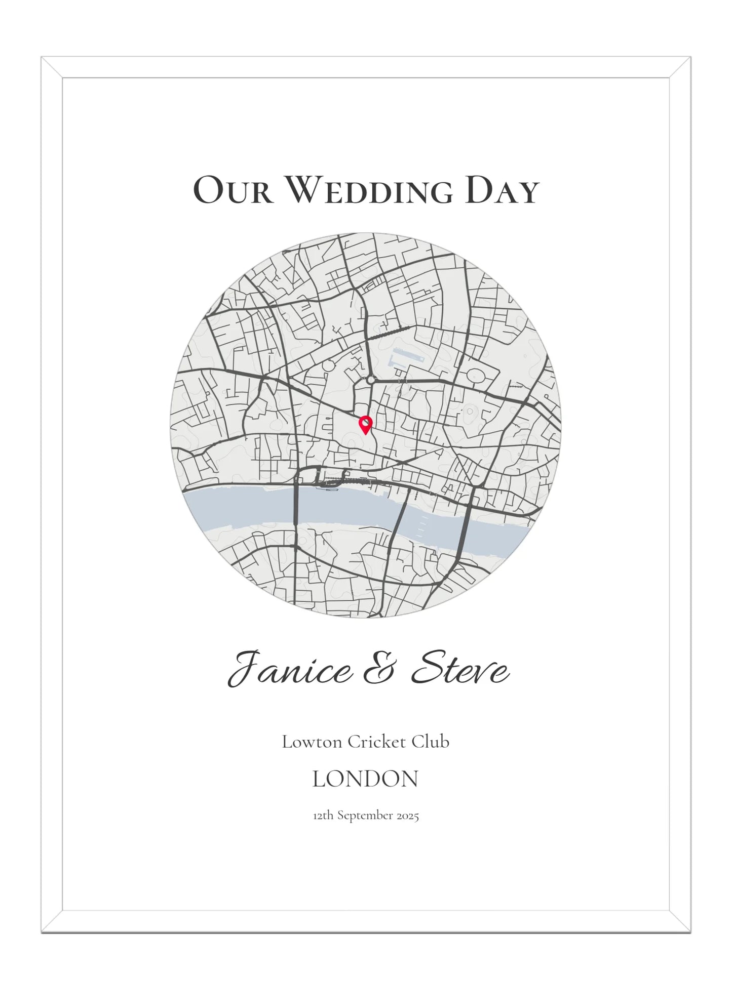 Our Wedding Day - Circle Wedding Map Print