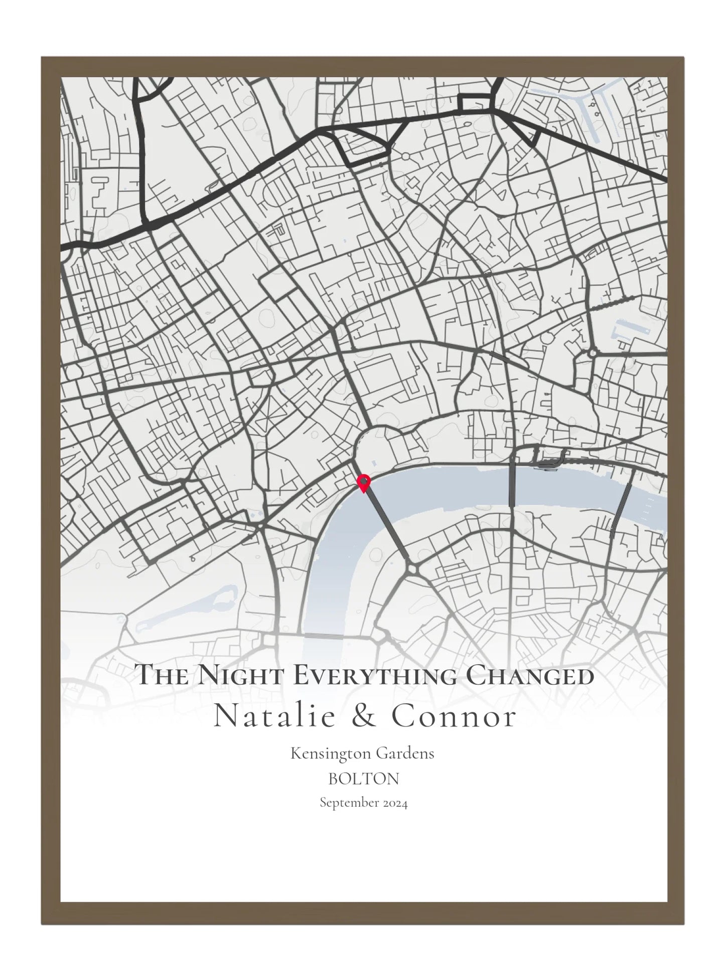 The Night Everything Changed - Portrait Fade - Personalised Anniversary Map Print