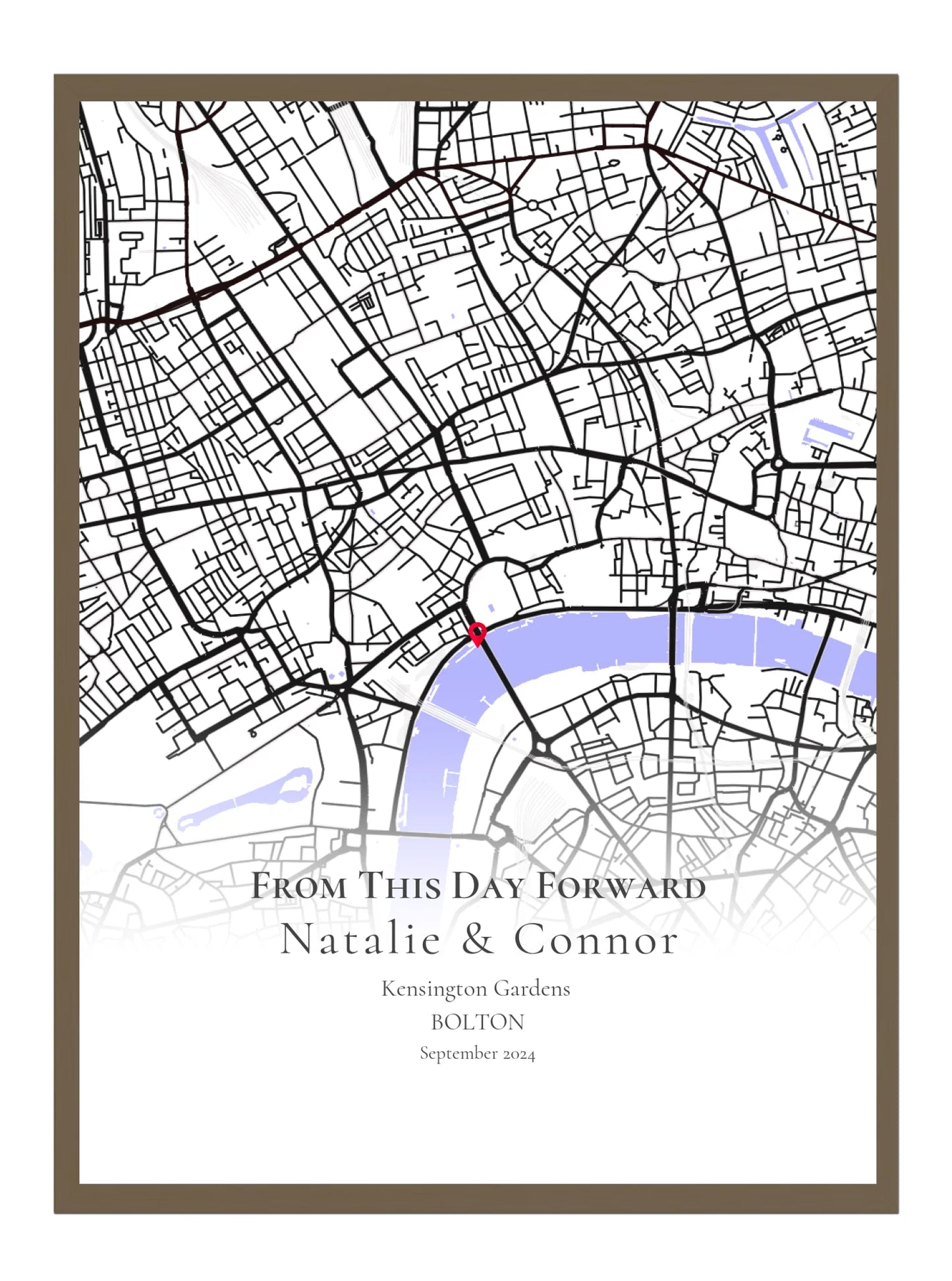 From This Day Forward - Portrait Fade - Personalised Anniversary Map Print
