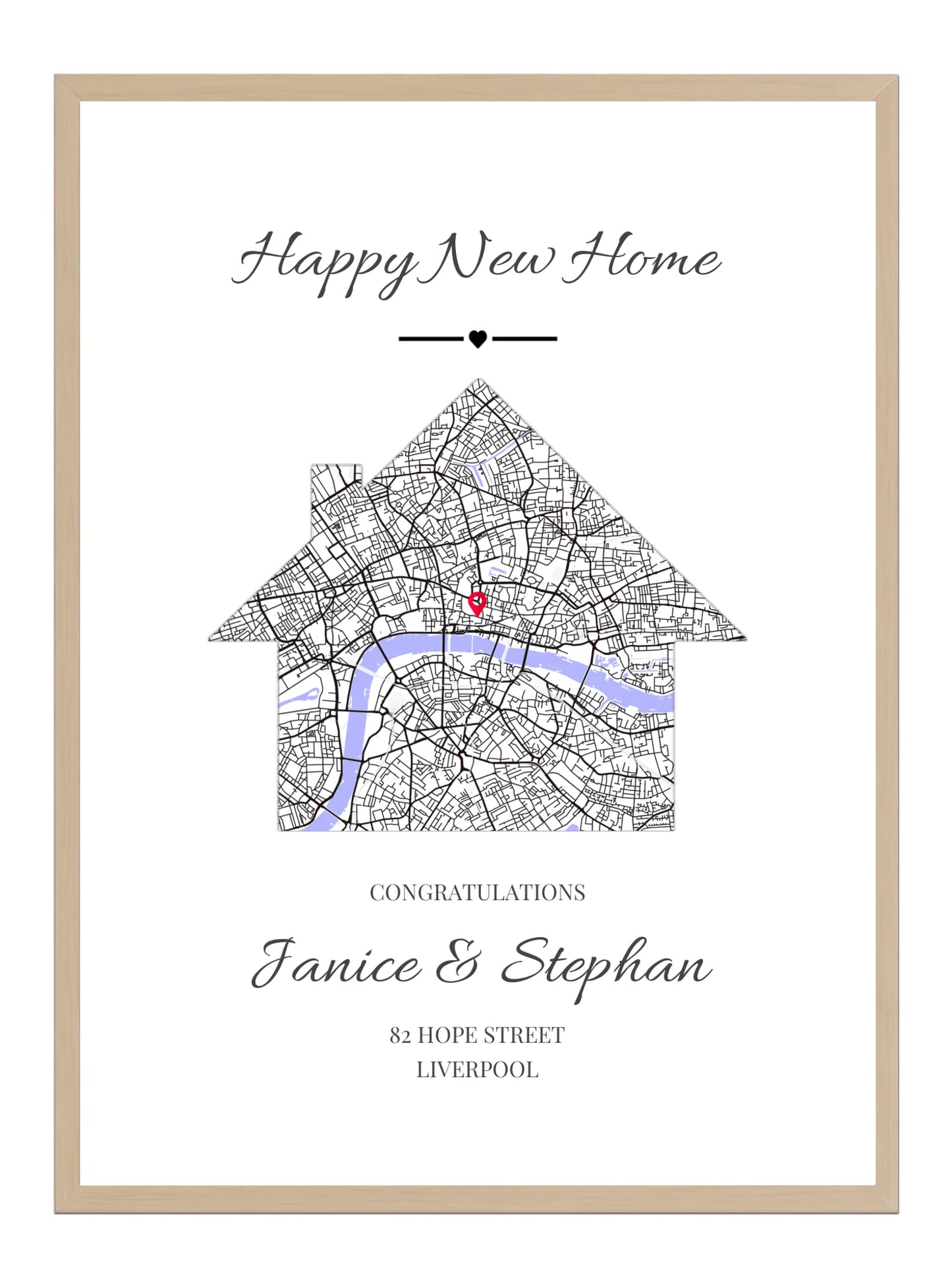 Happy New Home - Map Print