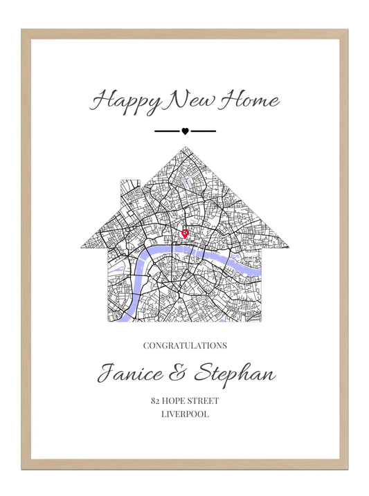 Happy New Home - Map Print