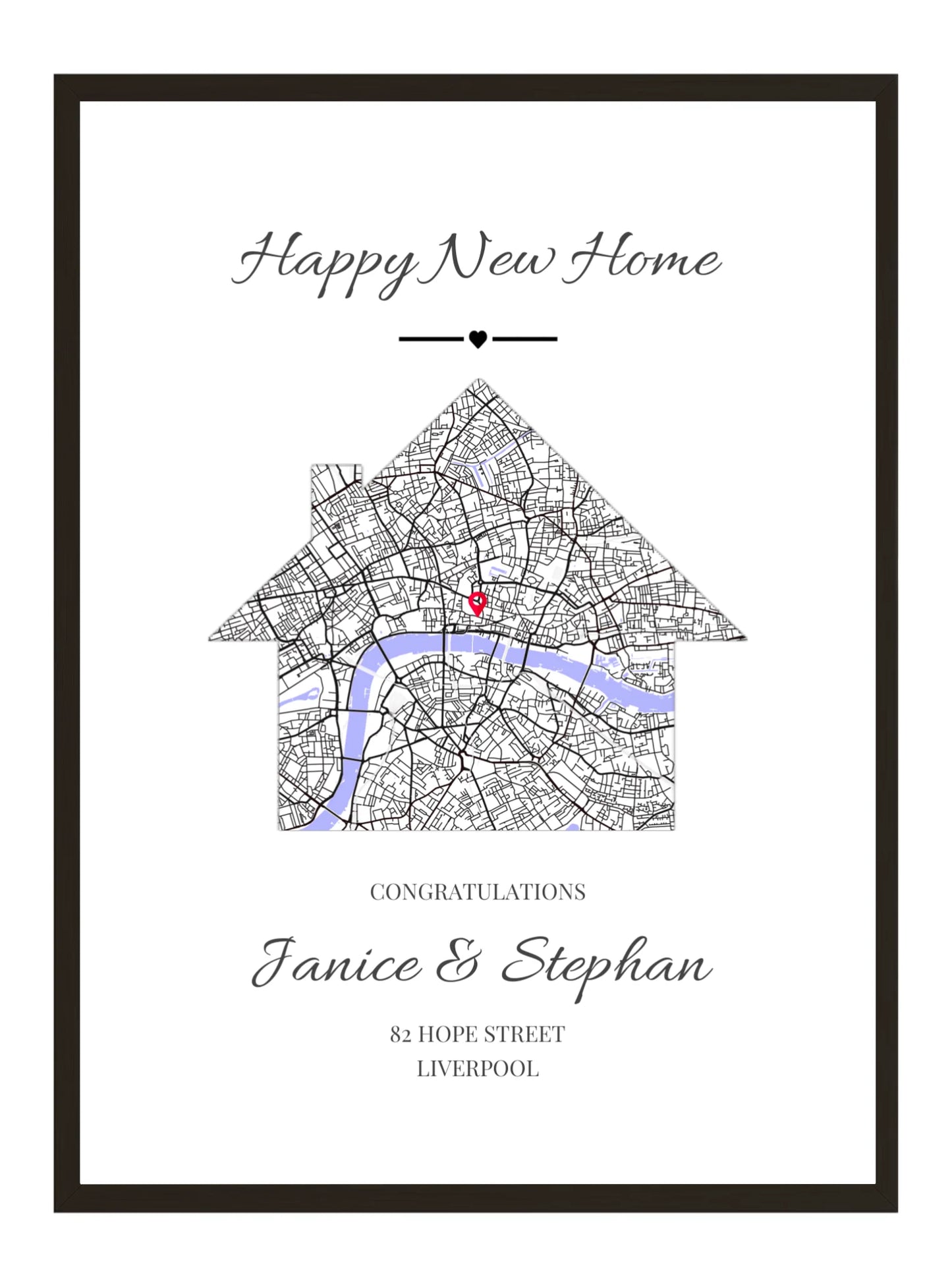 Happy New Home - Map Print