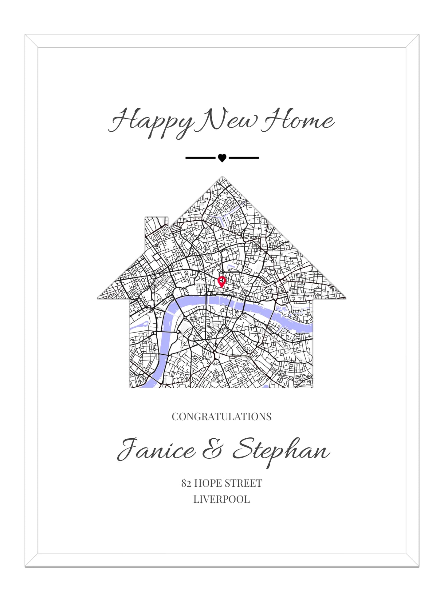 Happy New Home - Map Print