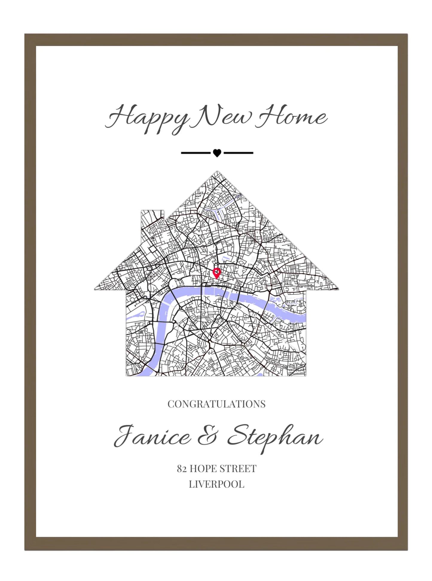 Happy New Home - Map Print