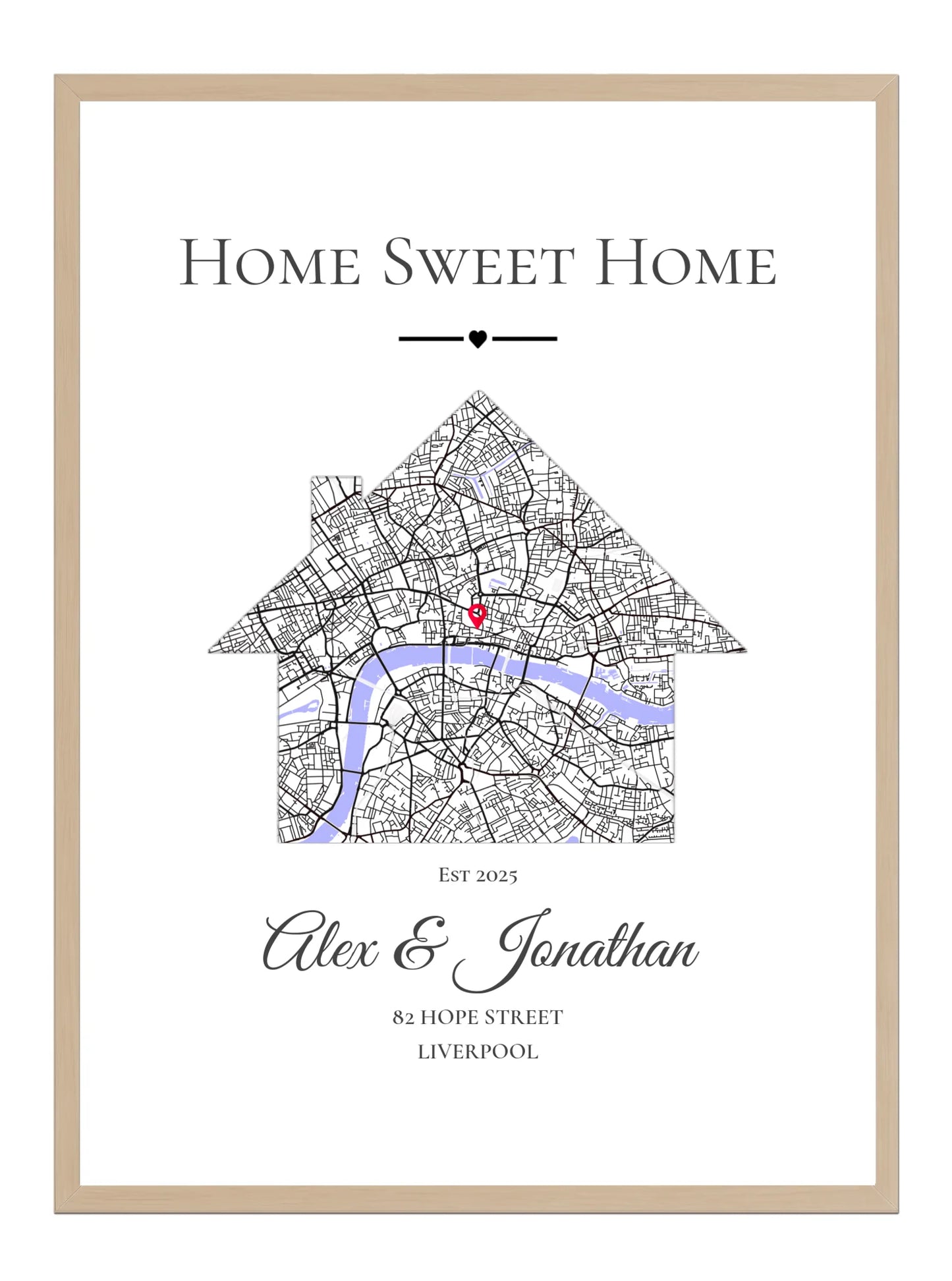 Home Sweet Home - Location Map Print