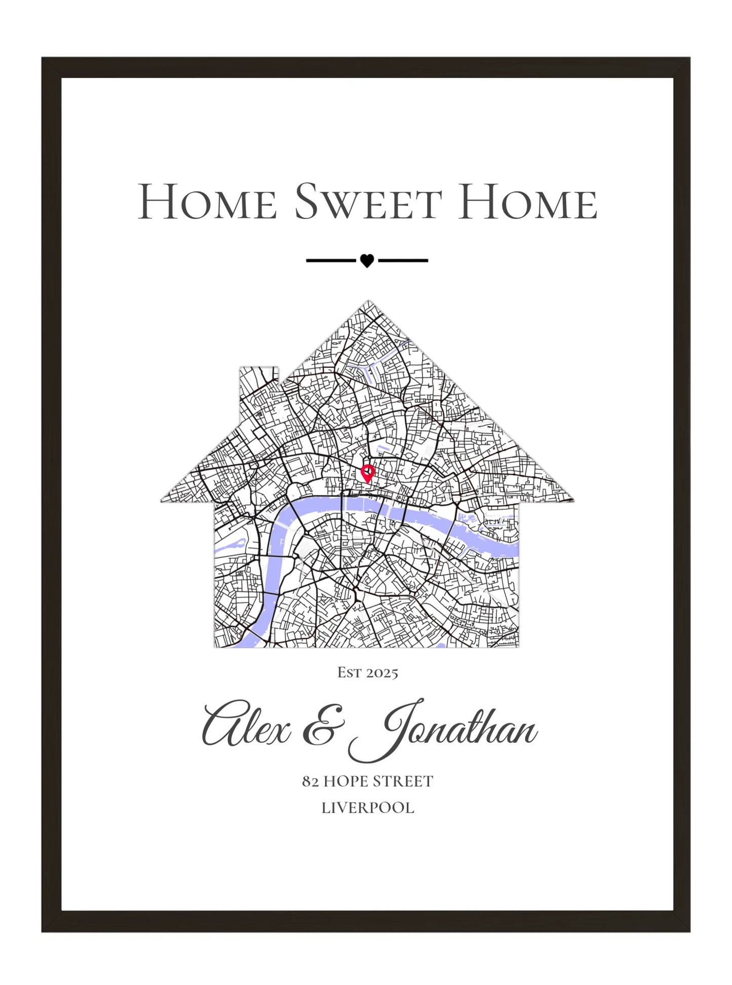 Home Sweet Home - Location Map Print