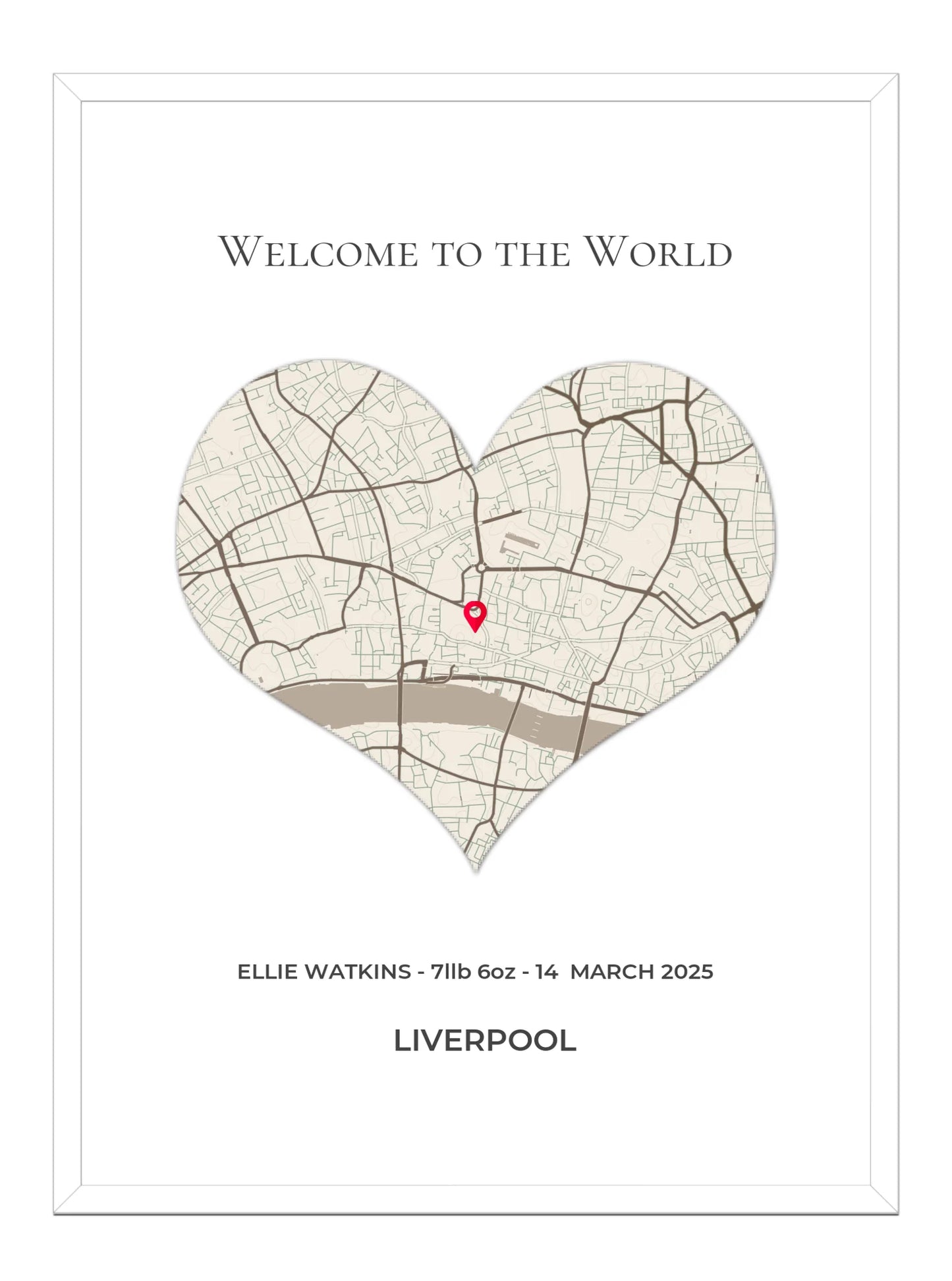 Welcome to the World - Birth Location Map Print