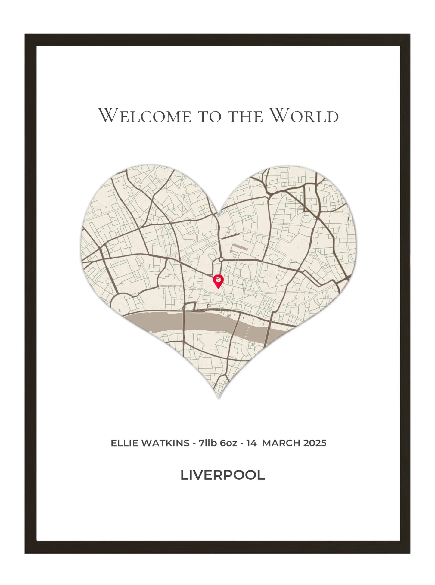 Welcome to the World - Birth Location Map Print
