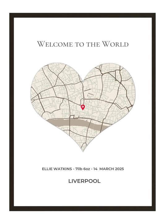 Welcome to the World - Birth Location Map Print