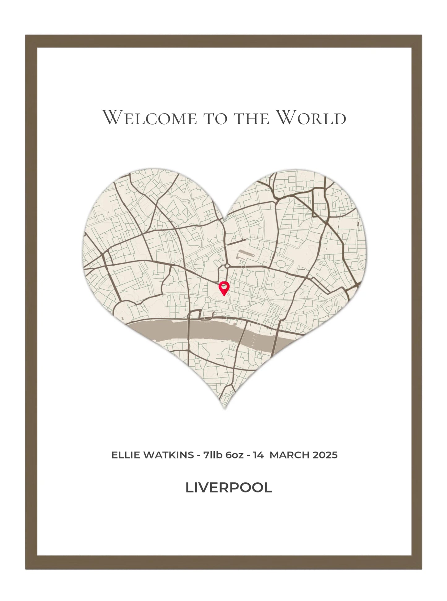 Welcome to the World - Birth Location Map Print