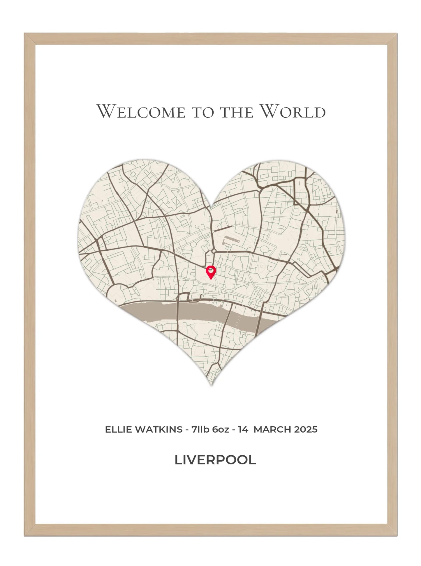 Welcome to the World - Birth Location Map Print