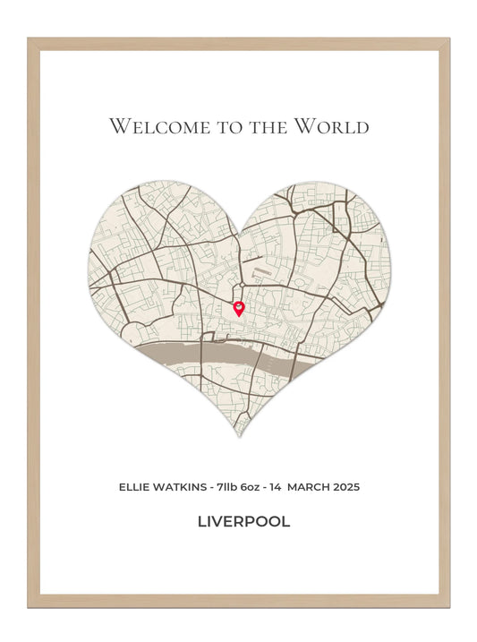 Welcome to the World - Birth Location Map Print