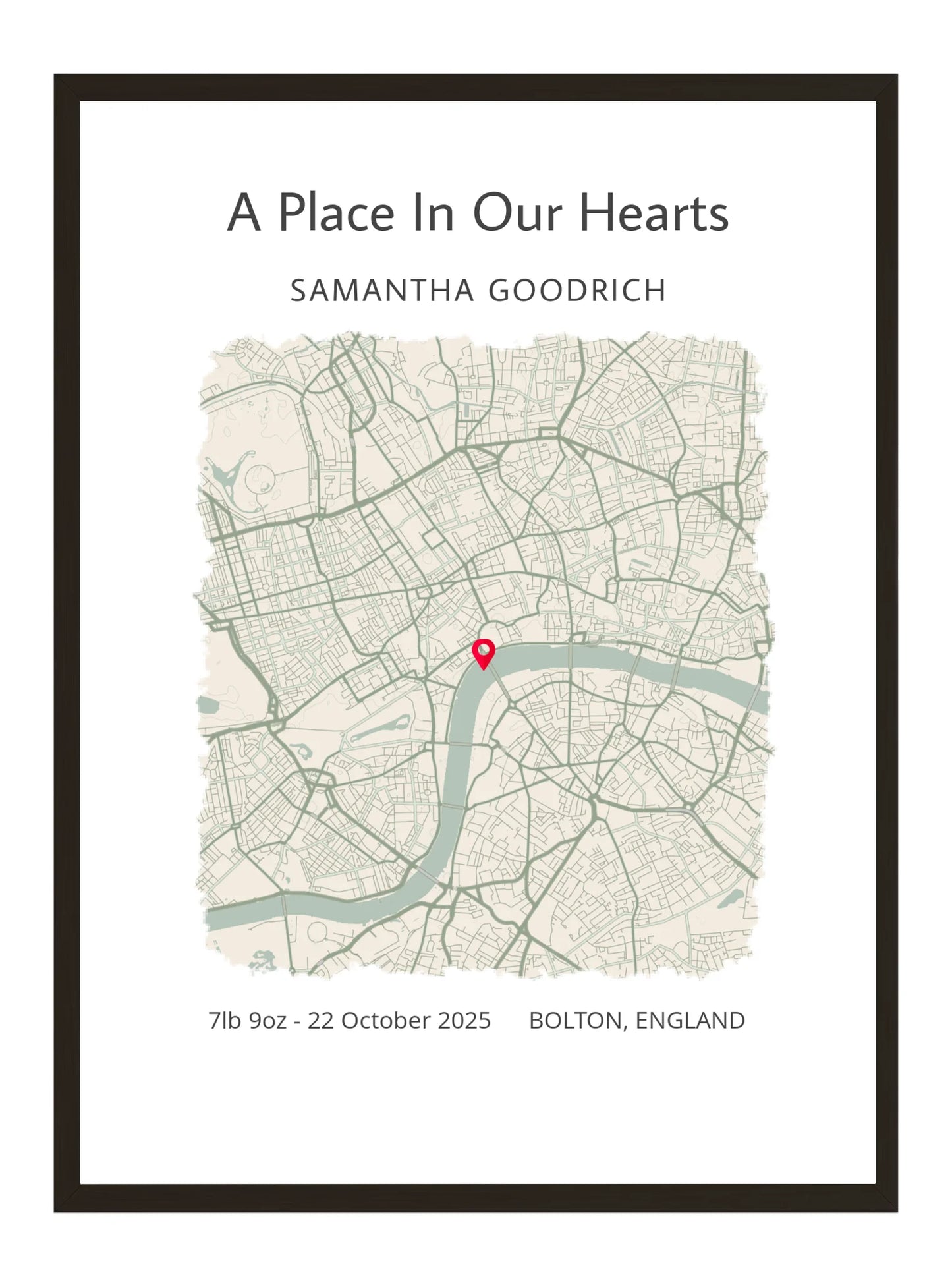 A place in our hearts - Baby Map Print