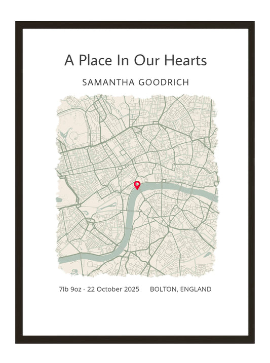 A place in our hearts - Baby Map Print