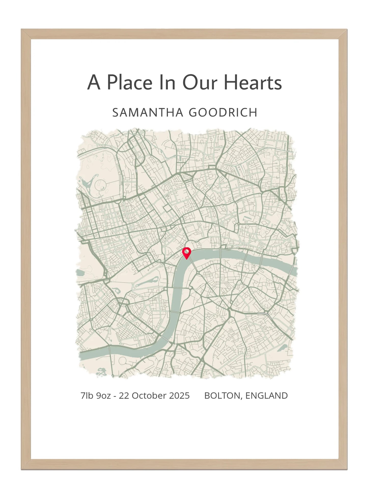 A place in our hearts - Baby Map Print