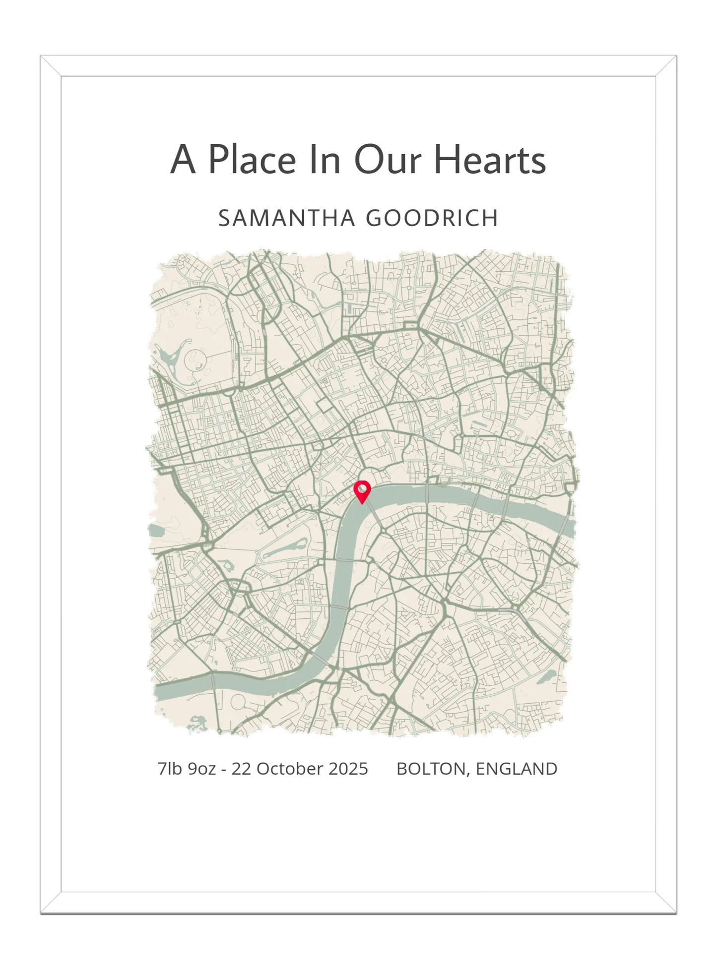 A place in our hearts - Baby Map Print