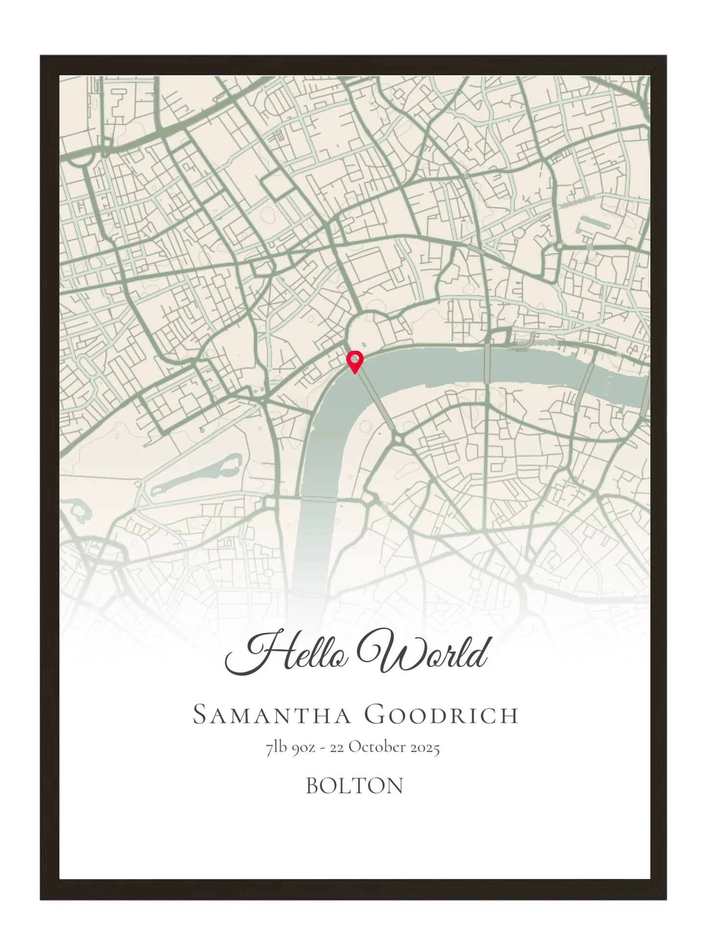 Hello World - Baby Born Location Map Print
