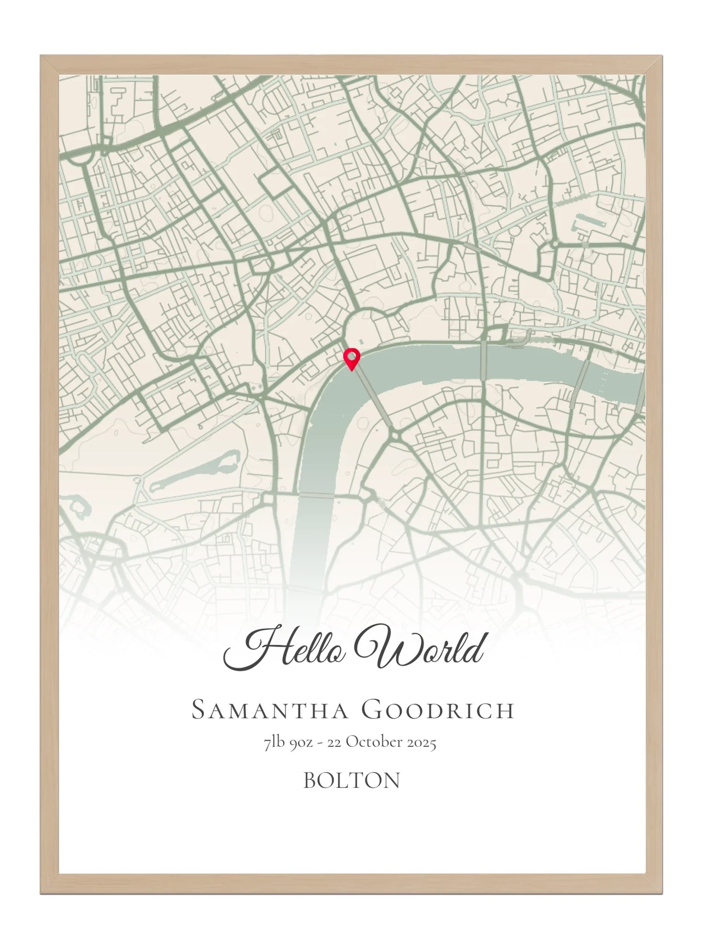 Hello World - Baby Born Location Map Print