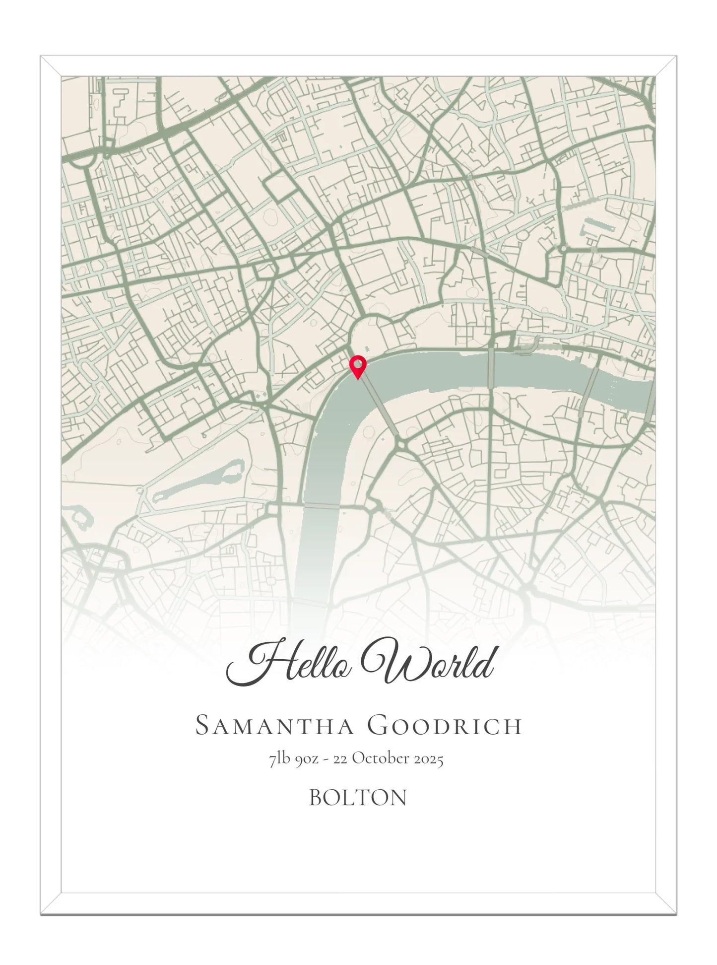 Hello World - Baby Born Location Map Print