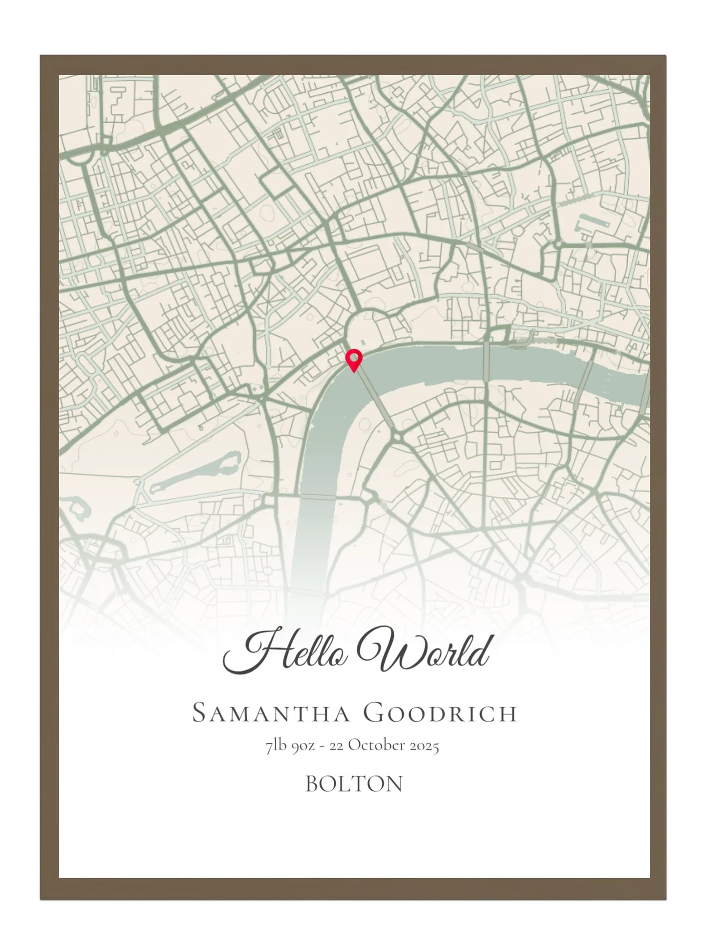 Hello World - Baby Born Location Map Print
